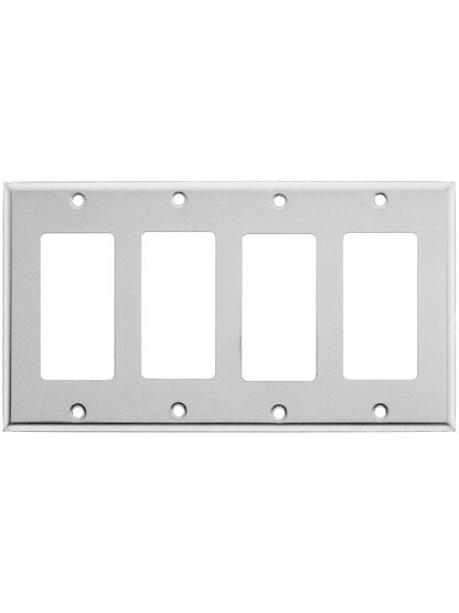 Classic Four Gang GFI Cover Plate In Polished Chrome.